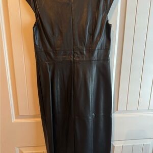 Ann Taylor Charcoal Faux Leather Dress